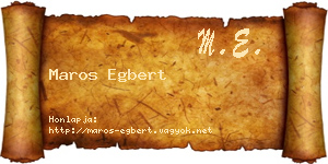 Maros Egbert névjegykártya